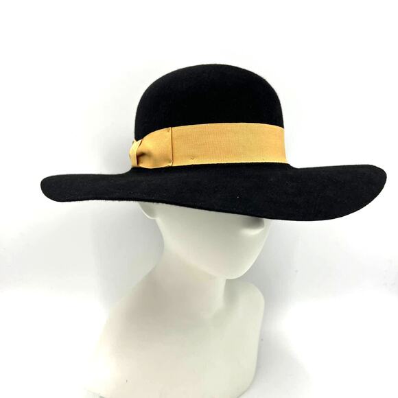 Pierre Cardin Wool Felt Brim Hat Boho Black Winter Fall main image 12